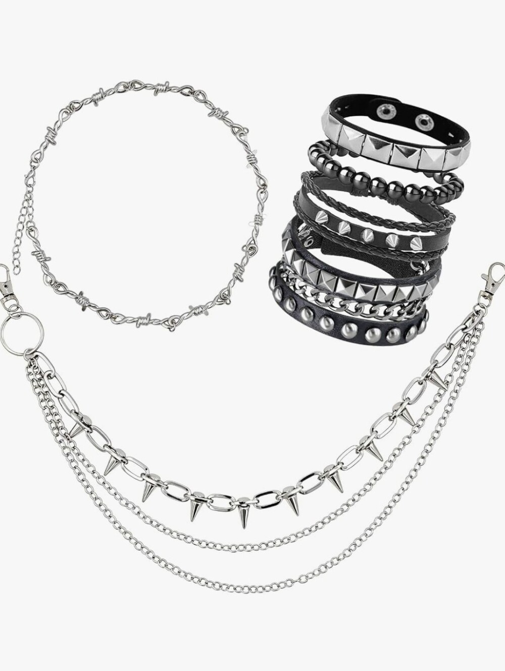 Punk Style Bracelets, Necklace and Pants Chain